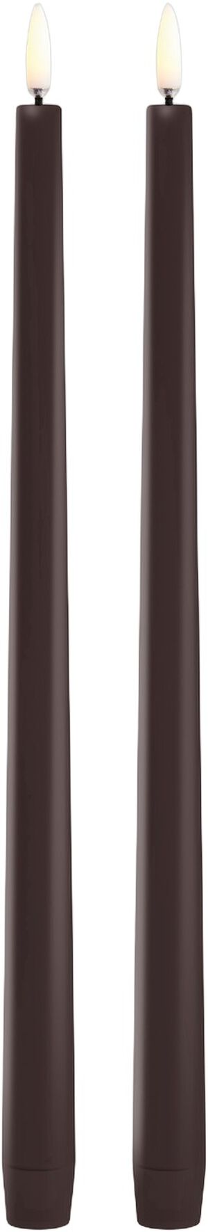 LED slim taper candle, Dusty Mulberry, Smooth, 2-pack, 2,3x3