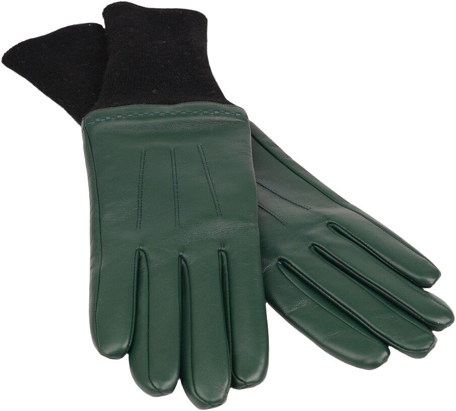 UDINE - FEMININE LEATHER GLOVES W/ LONG KNIT CUFF & CASHMERE