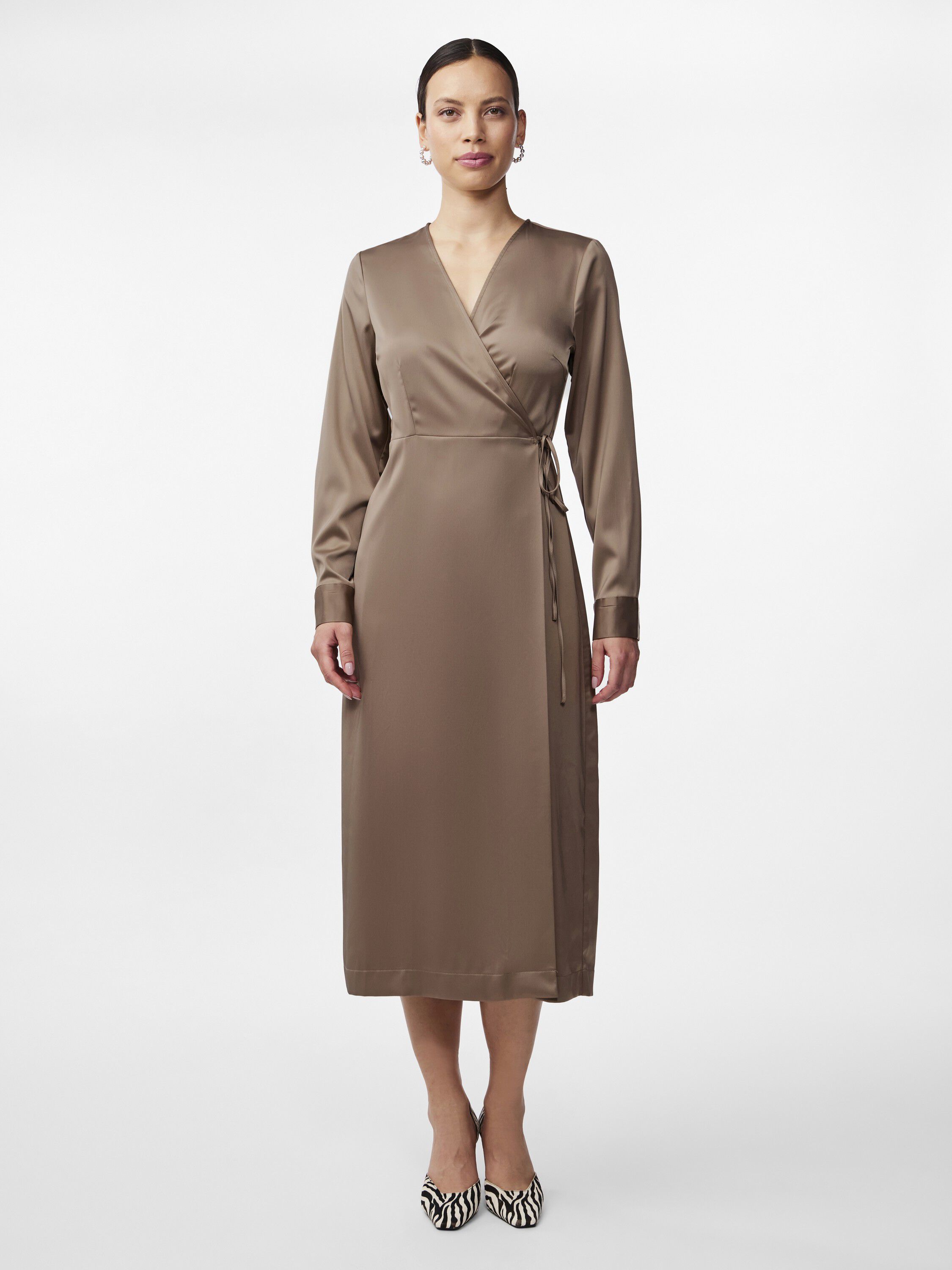 YASPELLA LS WRAP MIDI DRESS S. NOOS