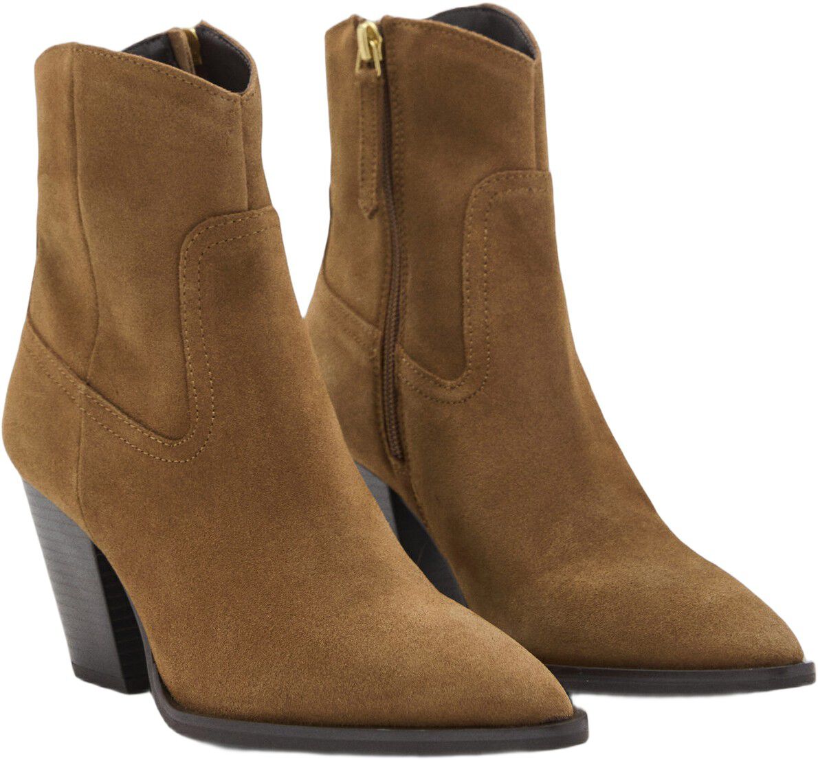 Suede block-heel boots