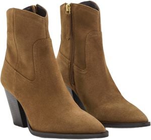 Suede block-heel boots