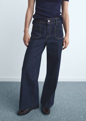 Wide leg jeans with pockets