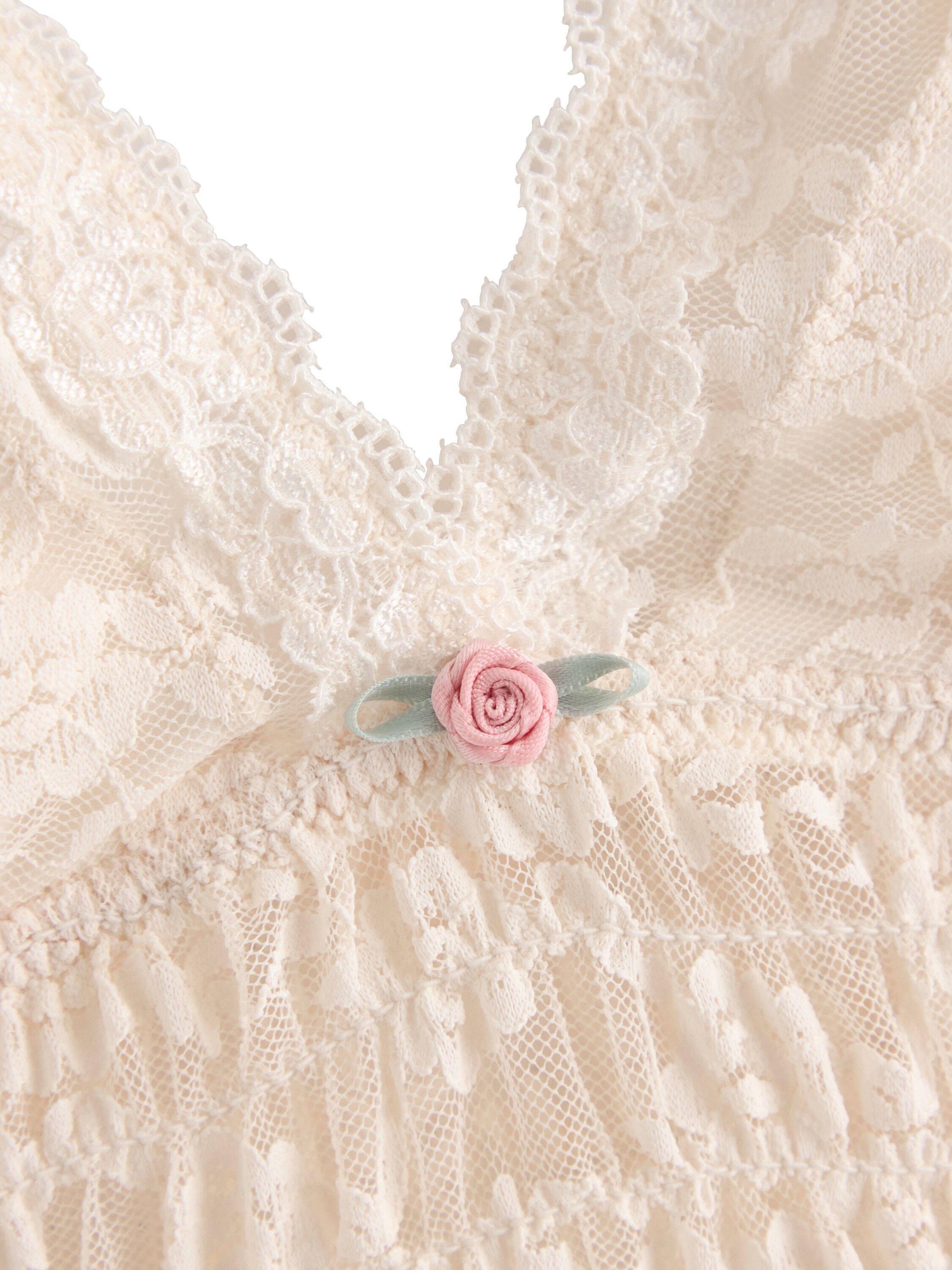 Myk bralette i blonder med smock i