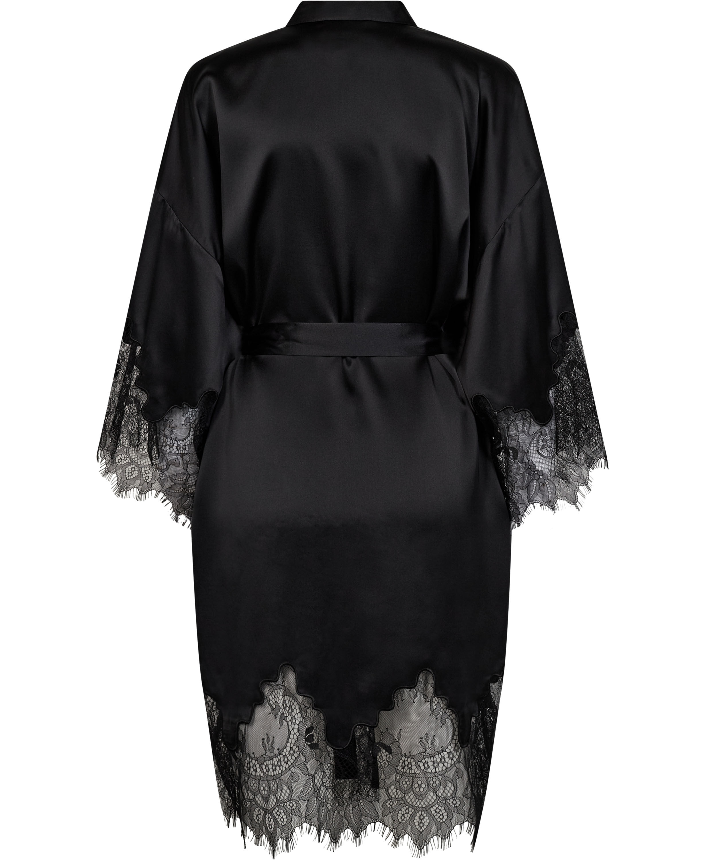 Moon 6 G - Short Kimono w. Lace, 100% Silk