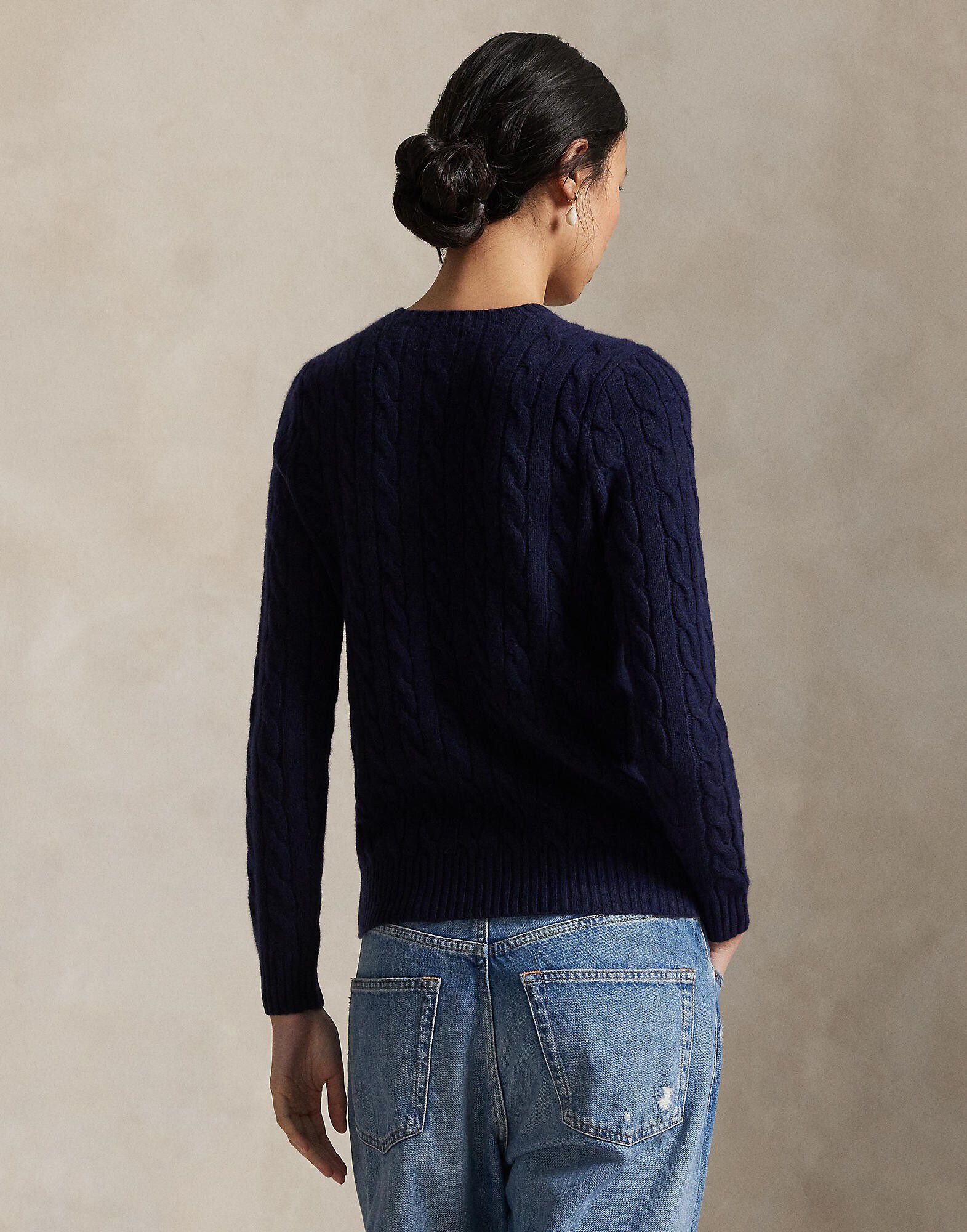 Cable Wool-Cashmere Crewneck Sweater