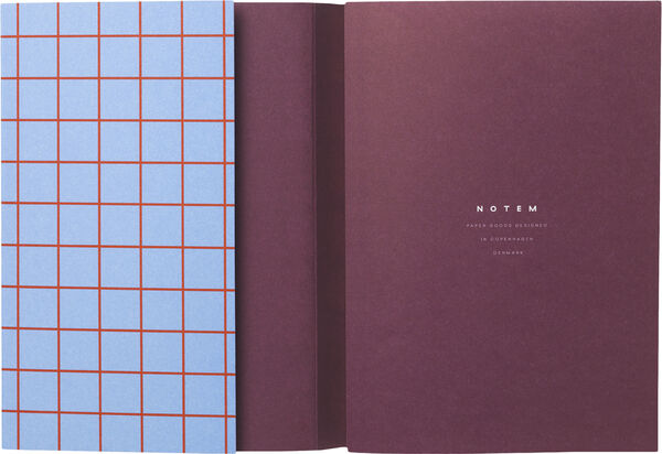 Lille notesbog med syet ryg, Lys blå