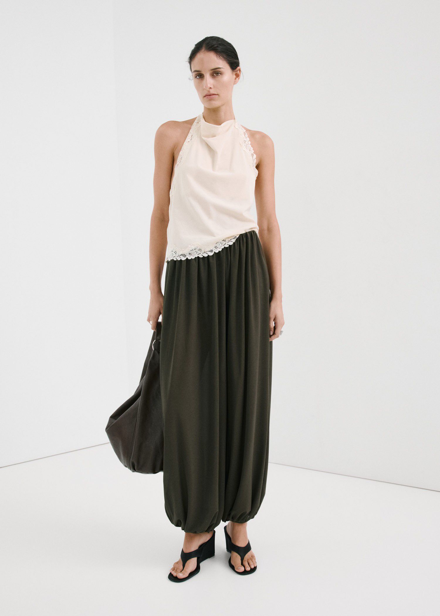 Lace halter neck top