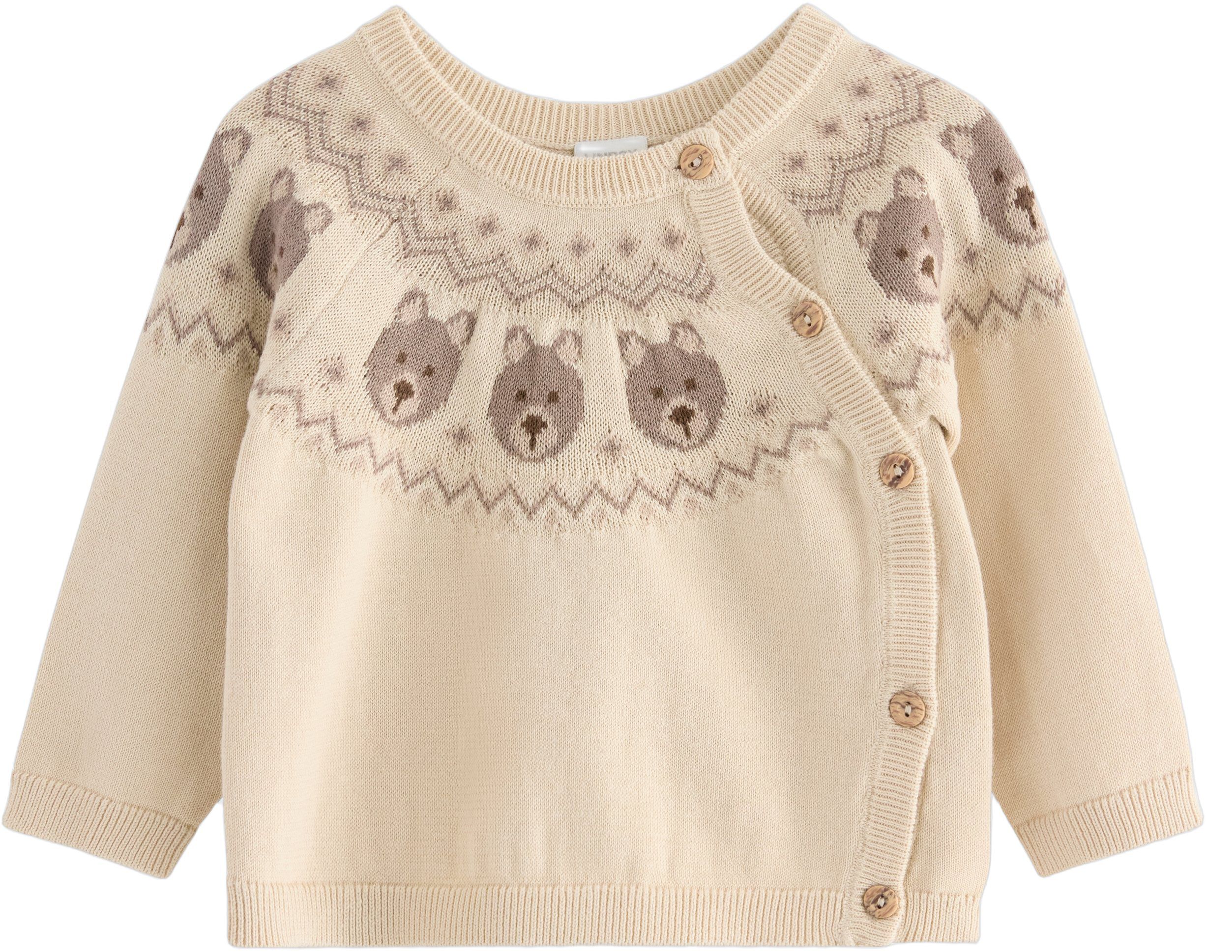 Knitted jumper with a patterned yok