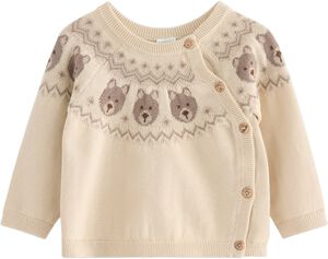 Knitted jumper with a patterned yok