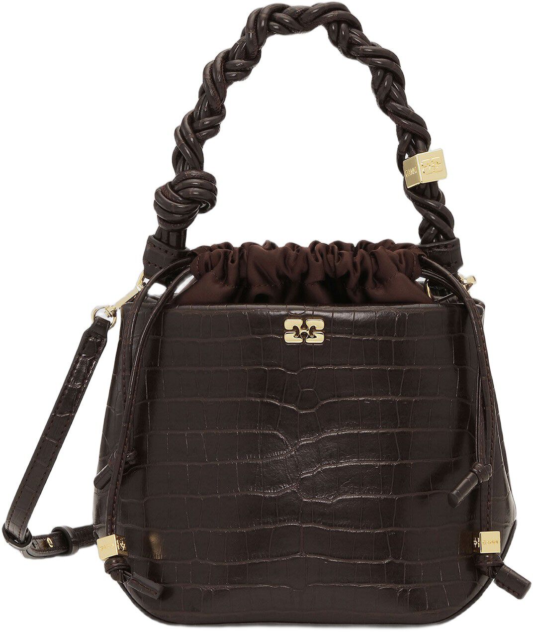 Ganni Bou Bucket Bag Croco