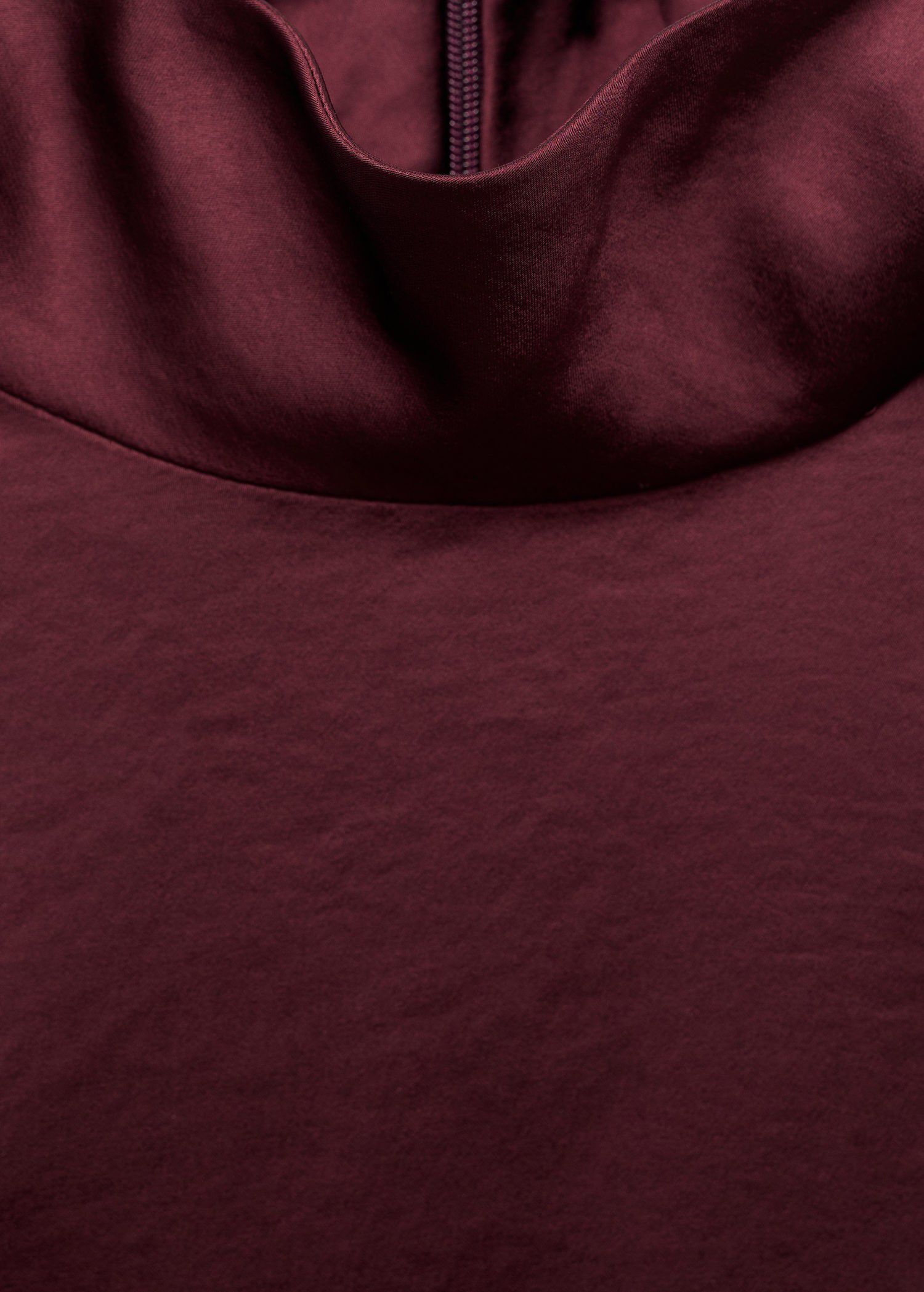 High collar satin blouse