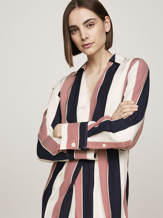 GLOBAL STP VIS DRAPED MIDI DRESS
