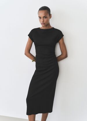 Midi-dress with draped detail