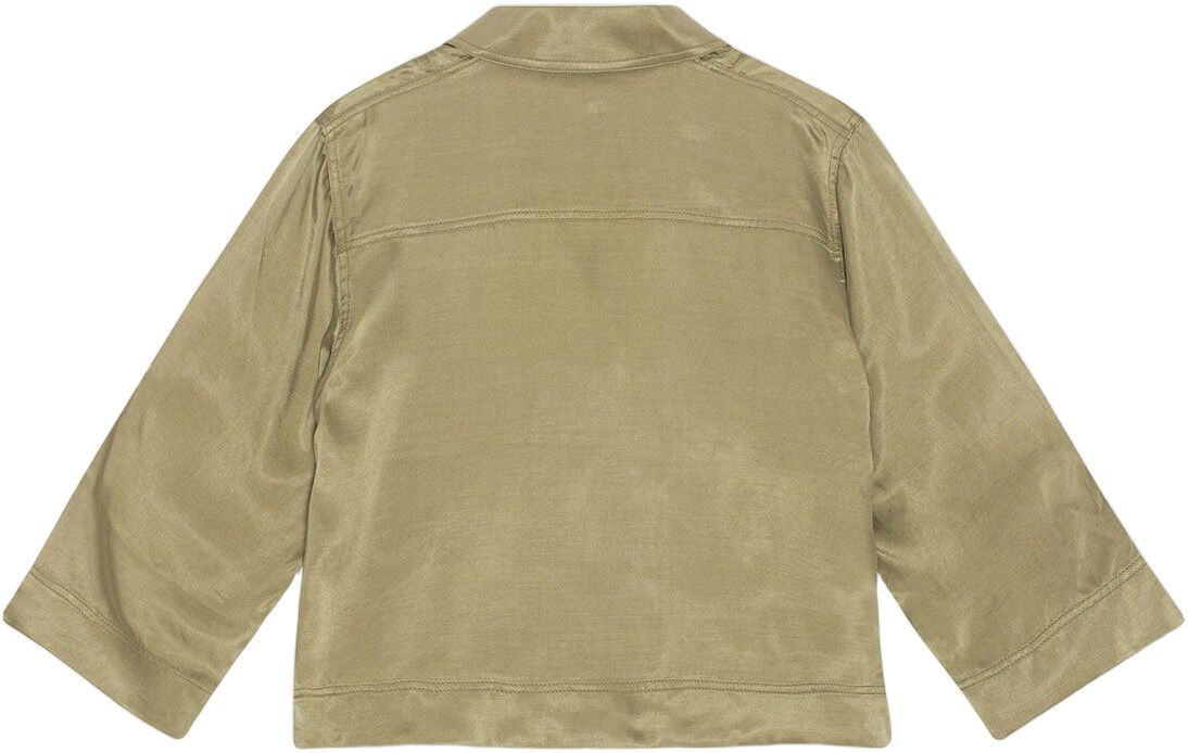 Washed Satin Crop Shirt