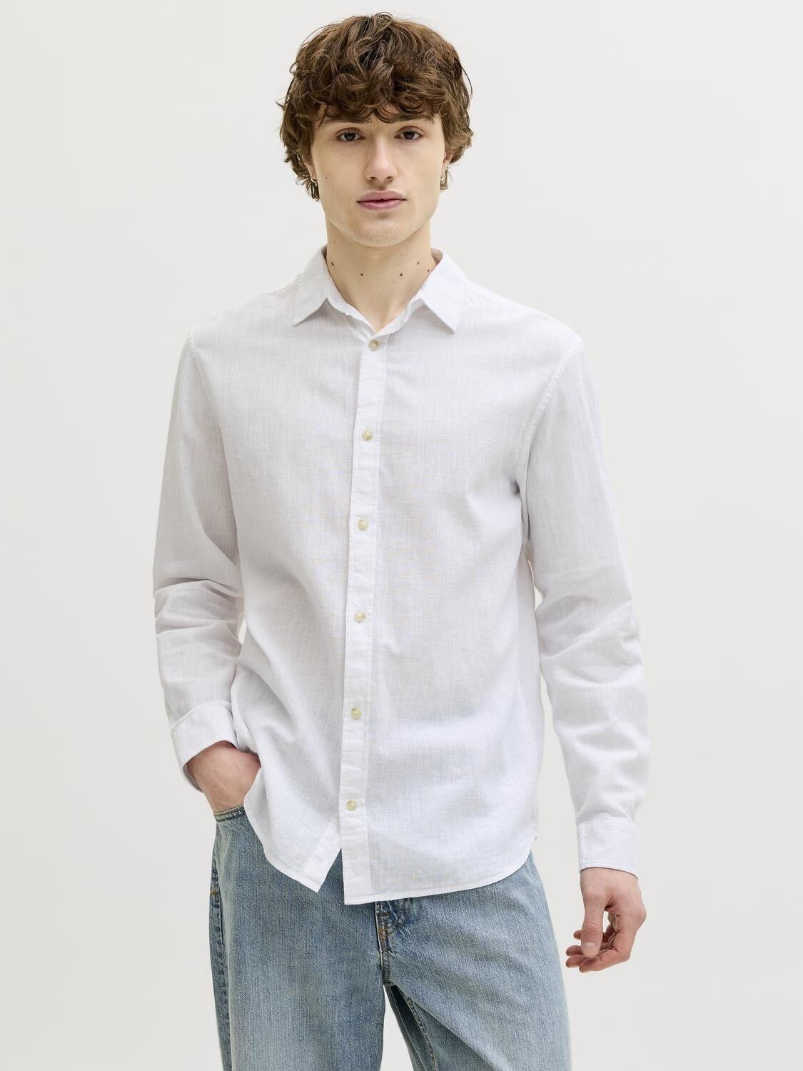 JJESUMMER LINEN BLEND SHIRT L/S SN