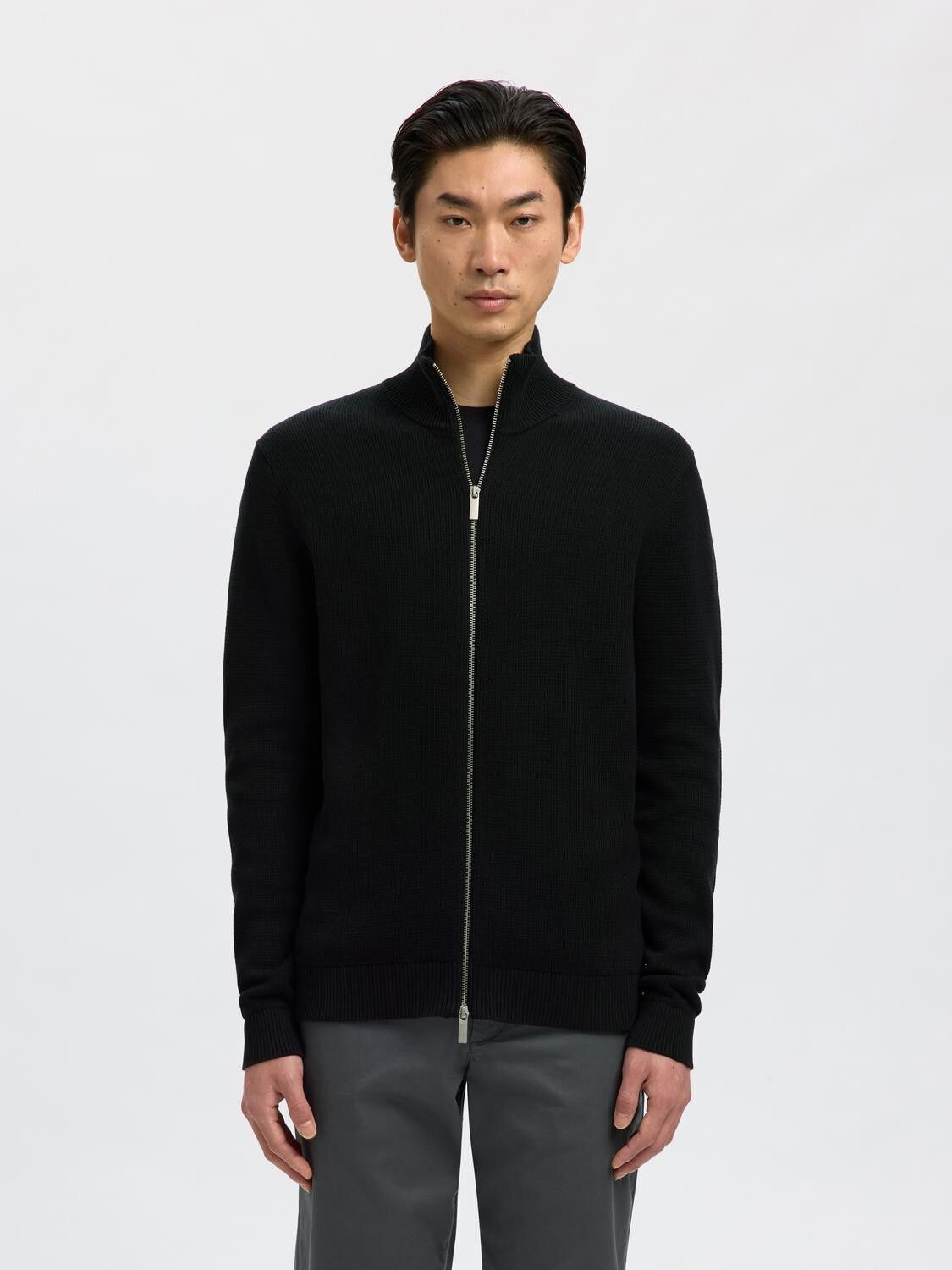 SLMDANE LS KNIT STRUCTURE FULL ZIP