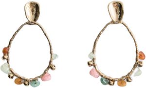 Dangling hoop earrings with ball de