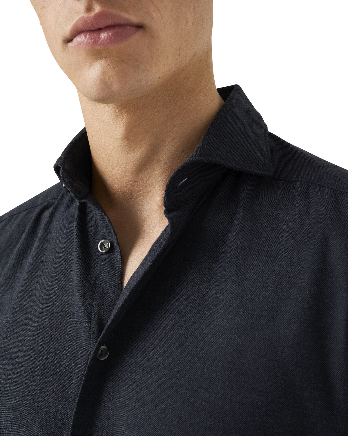 Contemporary Fit Navy Blue Flannel Shirt