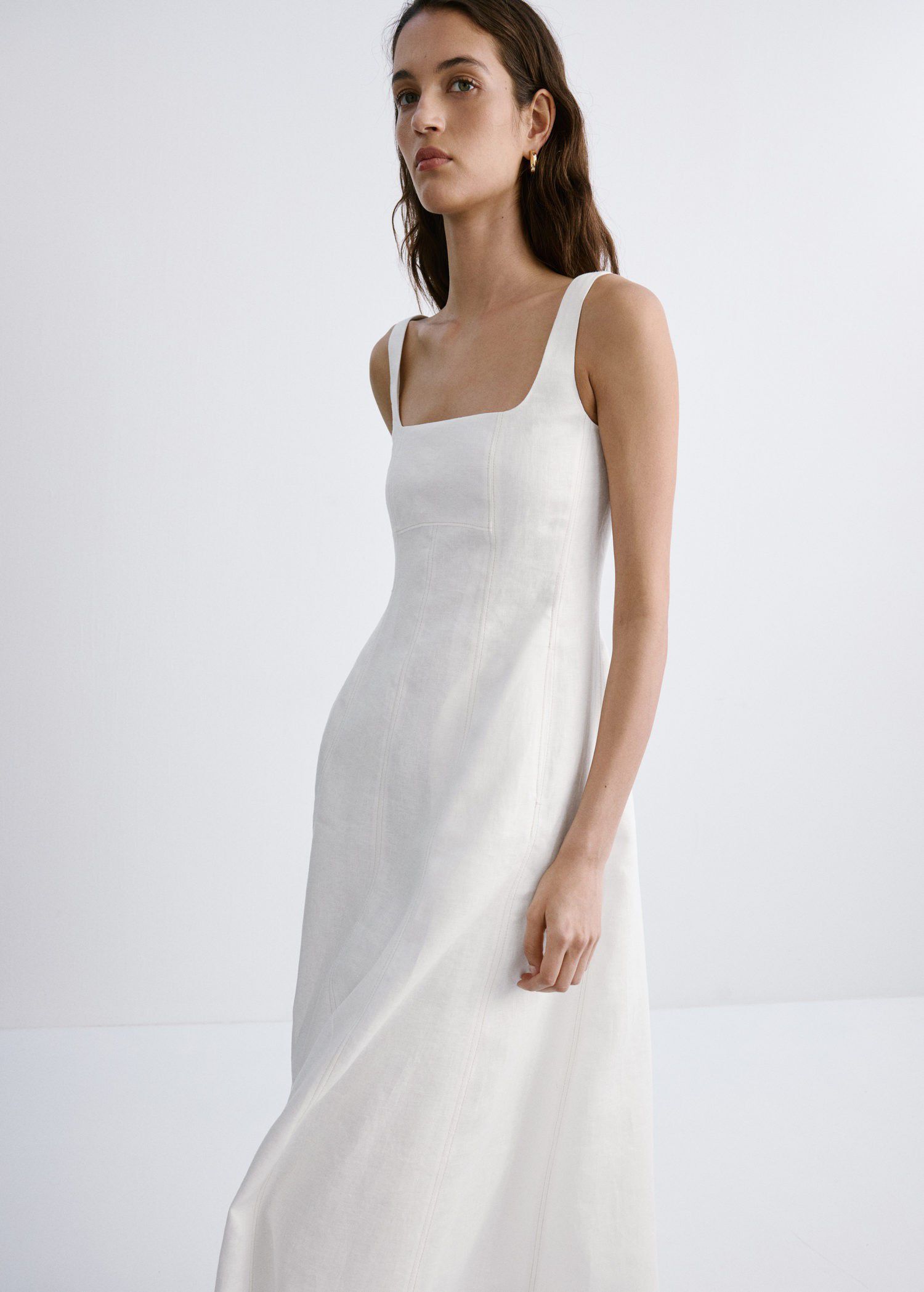 A-line linen dress