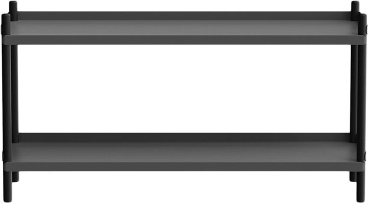 BOLT Shelving 1000 - 2 shelves Oak Black Anthracite