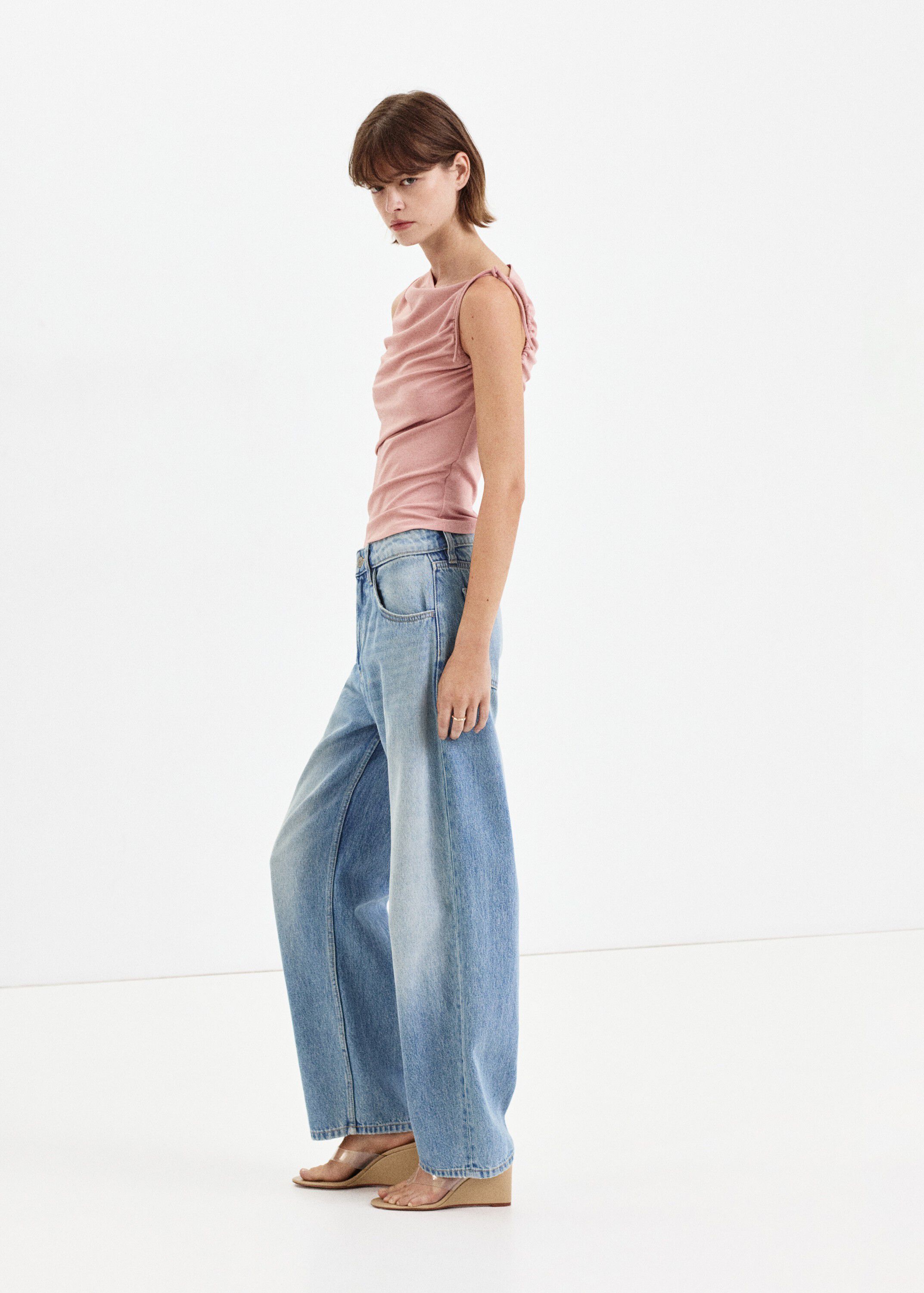 Asymmetric ruched top