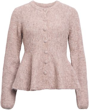 OBJSAGGIA RE LS PEPLUM KNIT CARDIGA