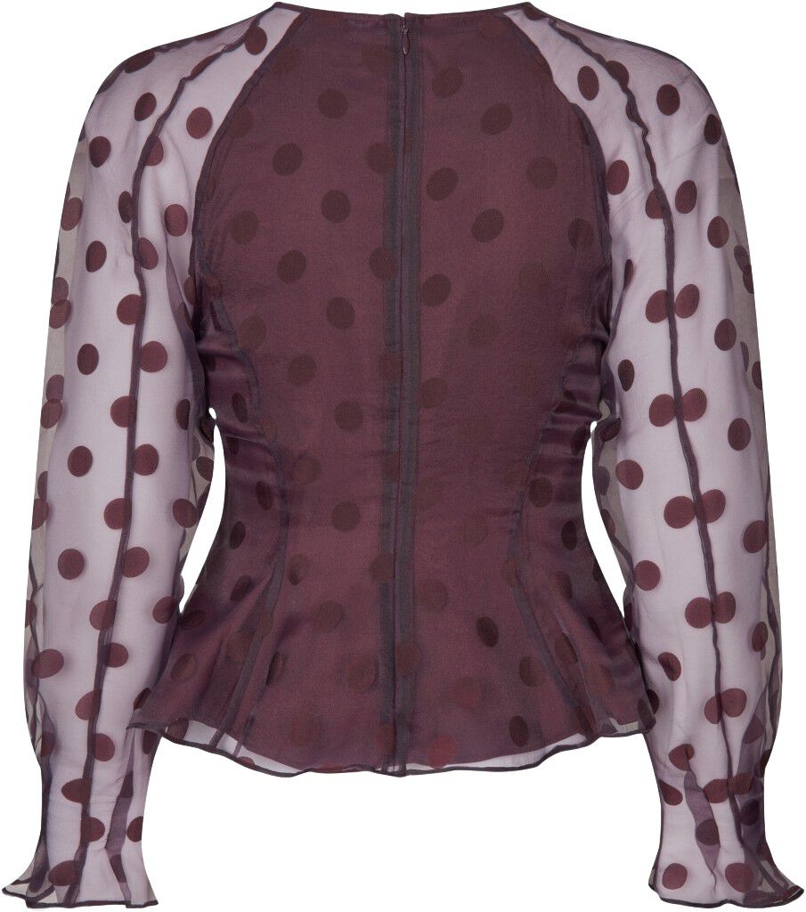 2069 Organza, Sheer Peplum Top