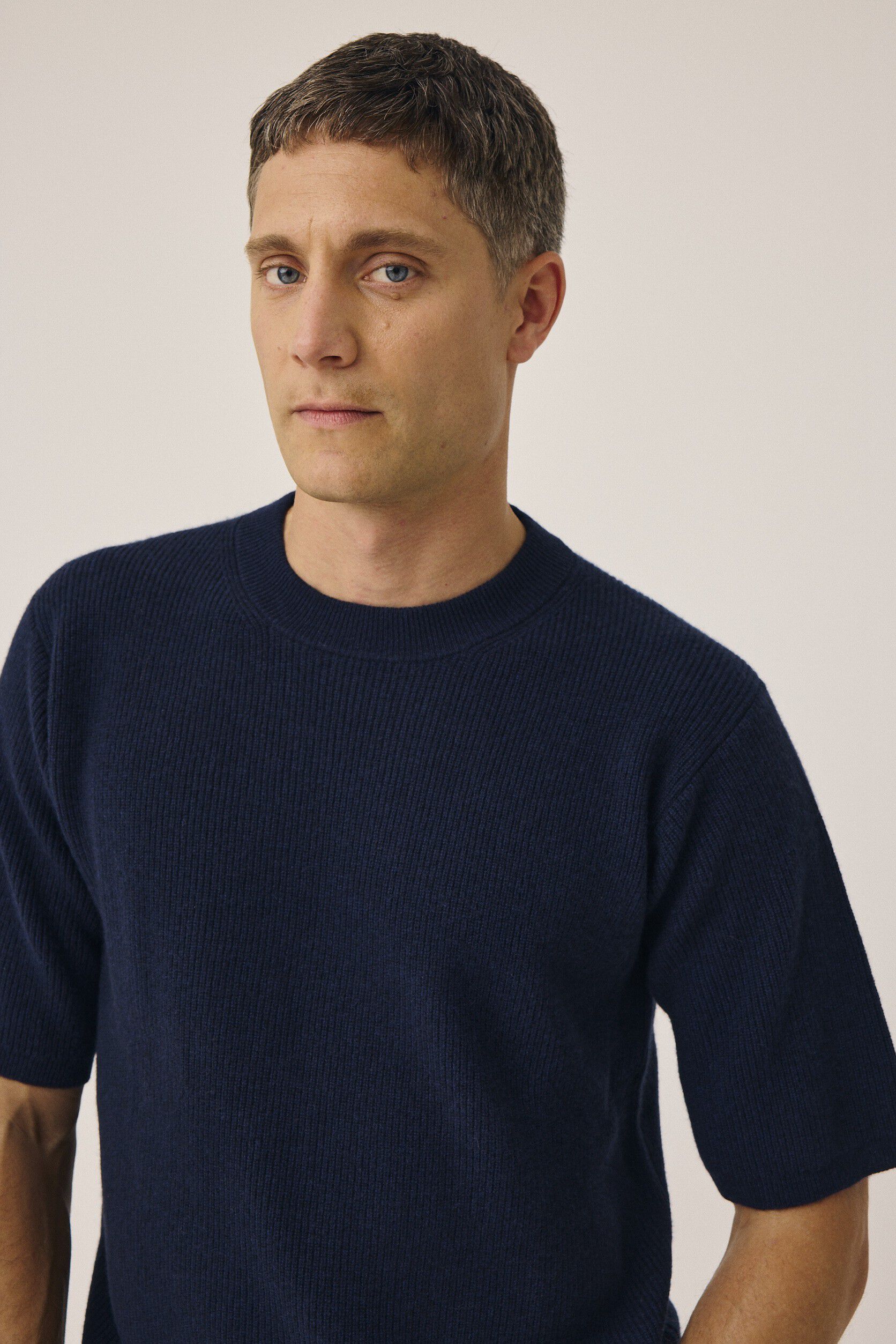 Mads 6 Rib strik t-shirt - 100% Cashmere