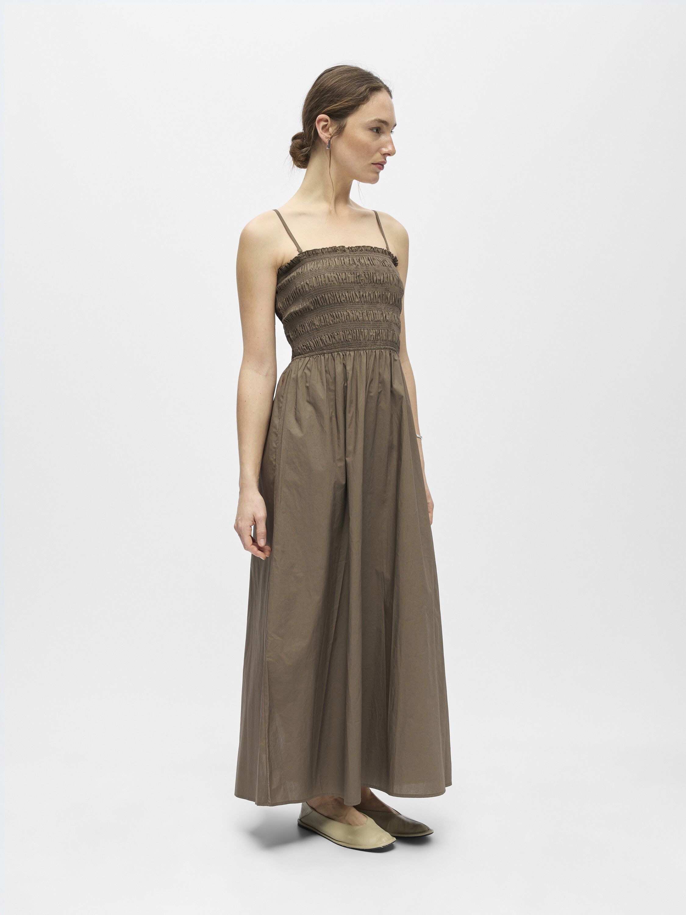 OBJELLY HOPE S/L RE SMOCK MIDI DRES