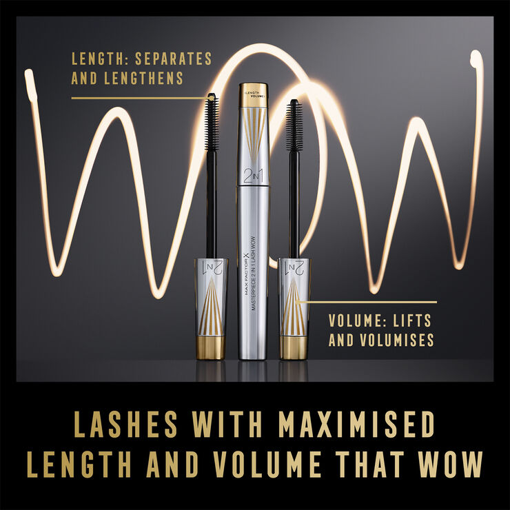 Max Factor Masterpiece 2 In 1 Lash Wow Mascara, 001 Black, 7ml