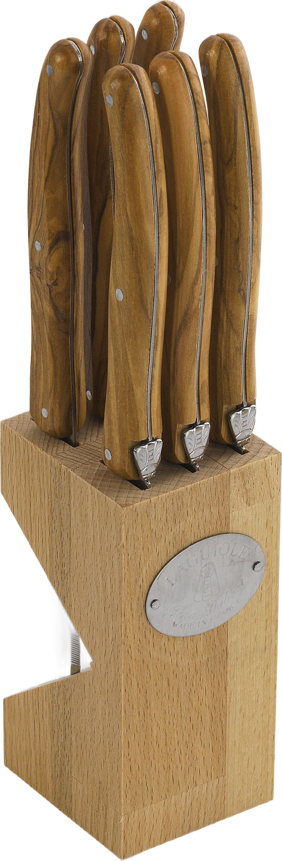 Knive oliventr&aelig;, 6stk Laguiole