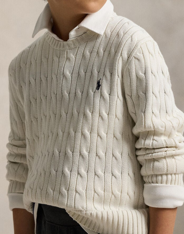 Cable-Knit Cotton Sweater