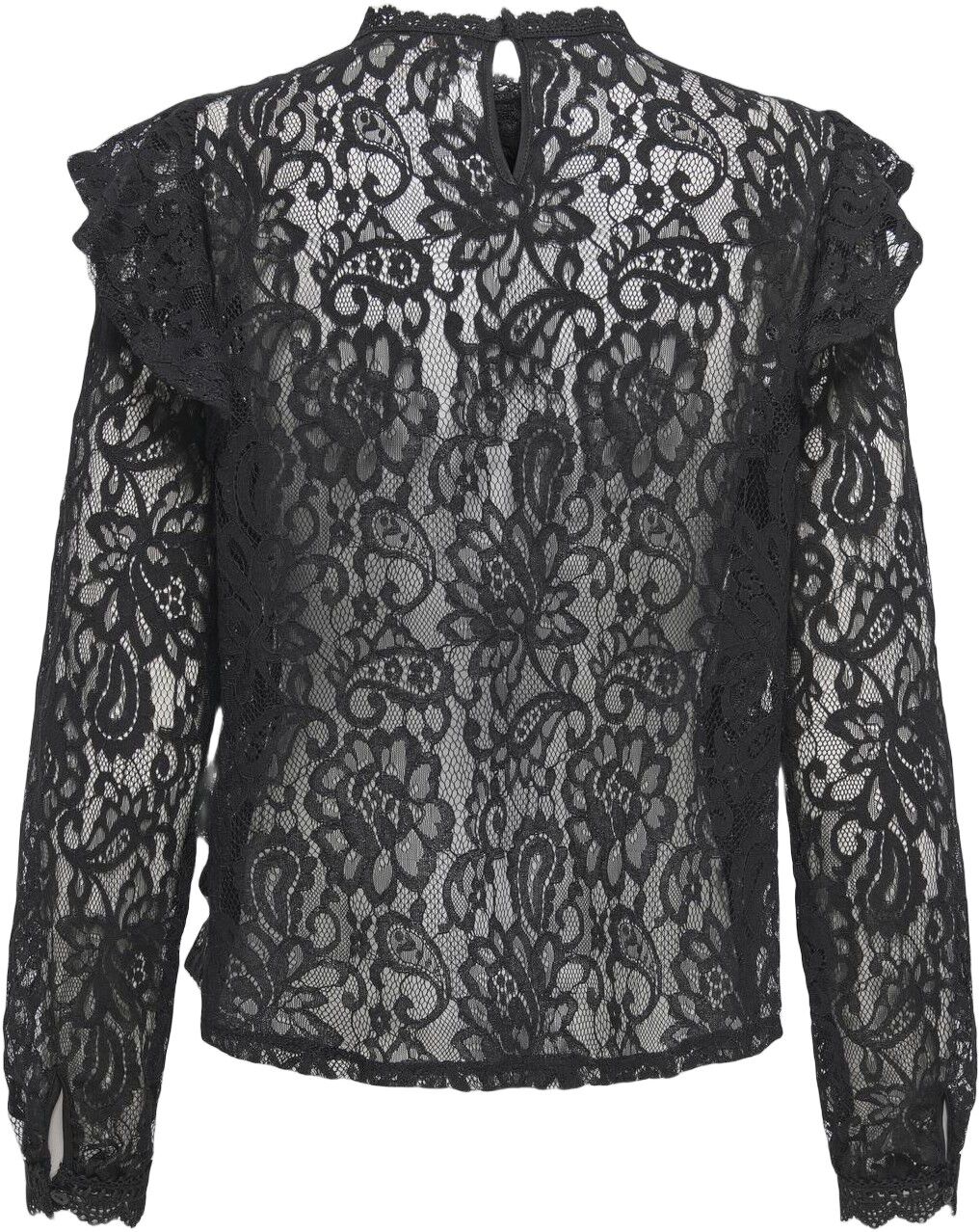 ONLNEW KARO LS LACE RUFFLE TOP WVN