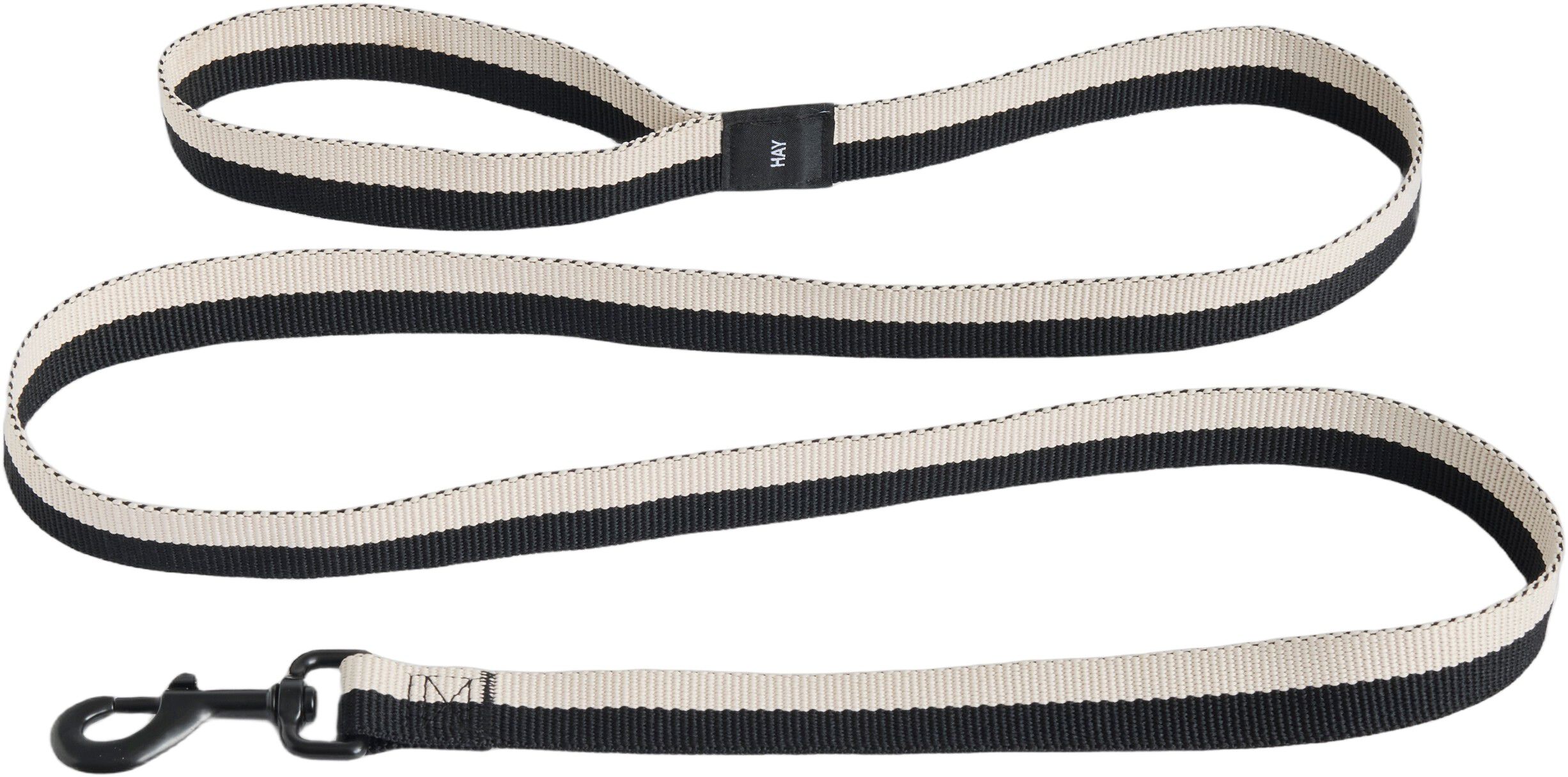 HAY Dogs Leash-Flat M/L-Black, whit