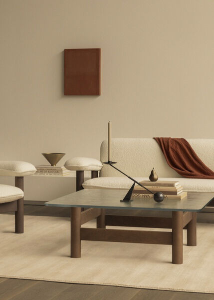 Interconnect Candle Holder, W42,5, Bronzed Brass