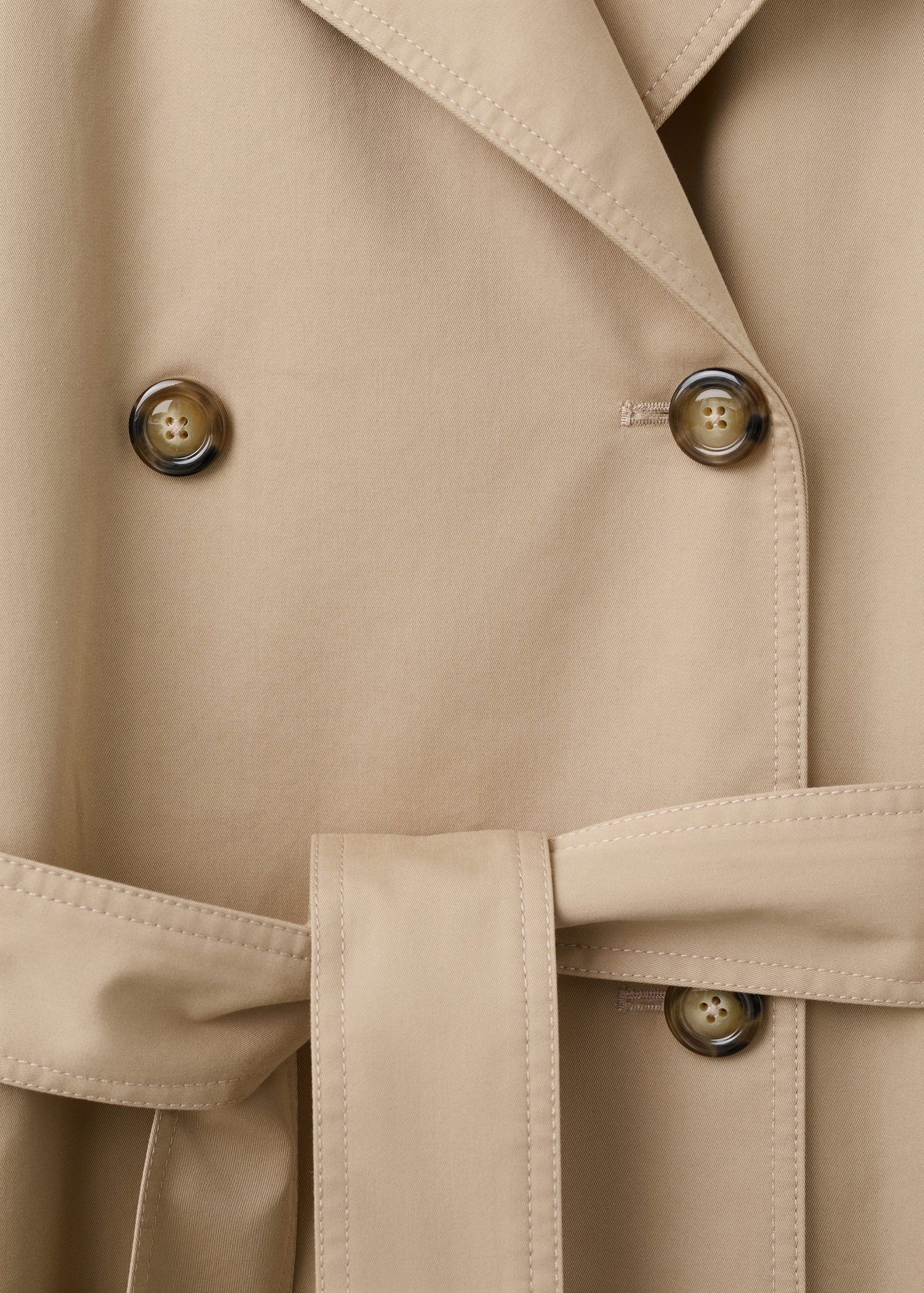 Long double-breasted trench coat