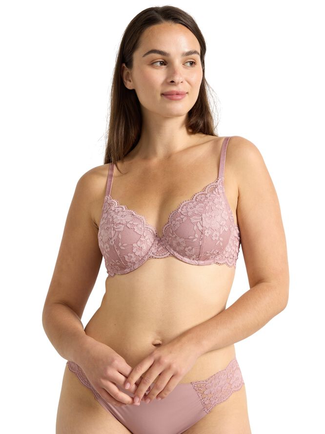 Lilja t-shirt-bh med blonder