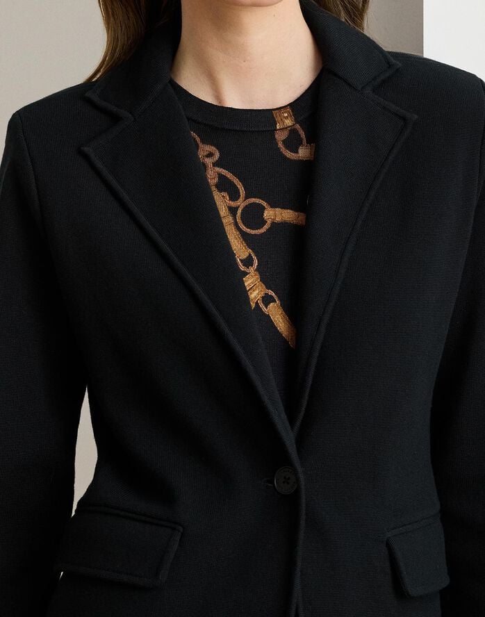 Cotton-Blend Sweater Blazer