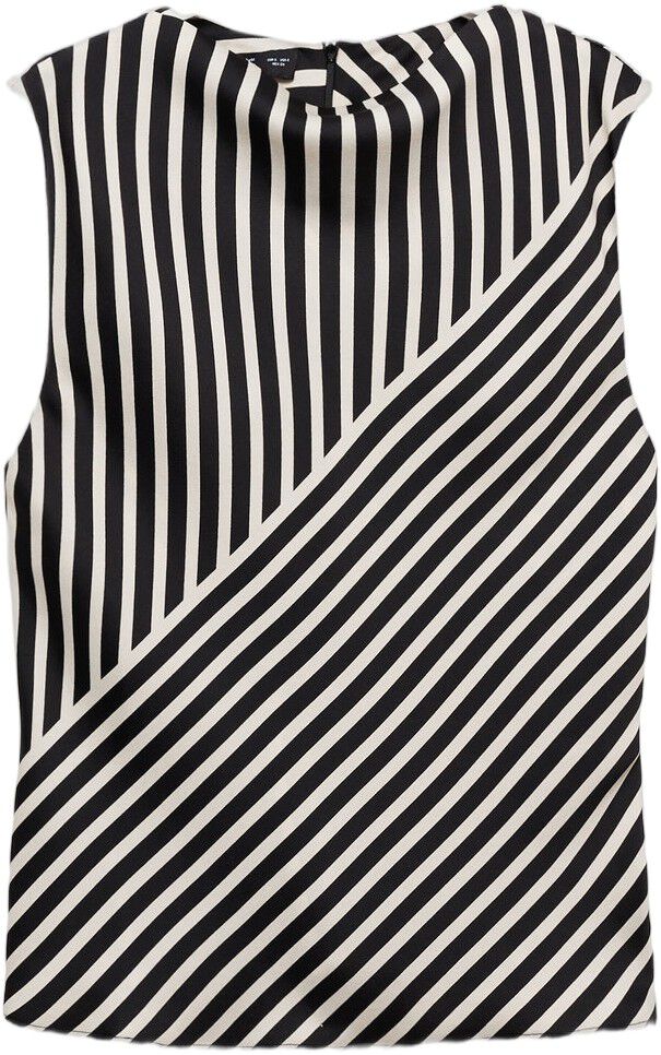 Striped perkins collar blouse