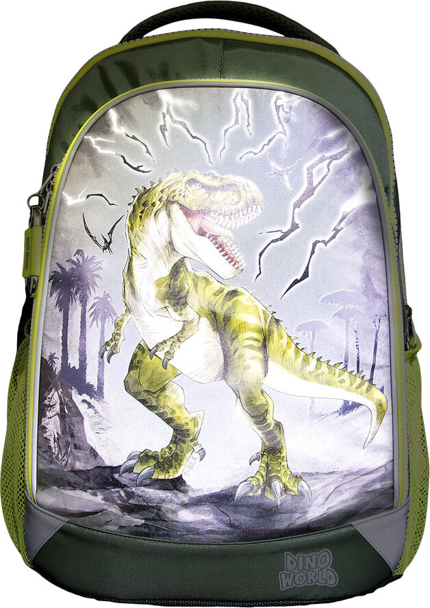 Dino World Skolerygsæk Reflector