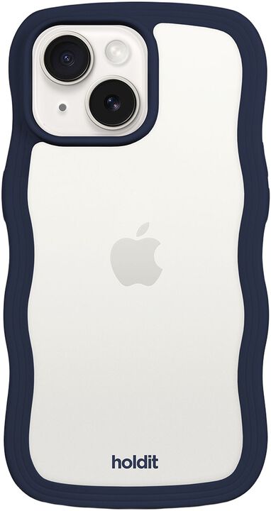Wavy Case iPhone 16e/15/14/13 Midnight Blue/Transparent