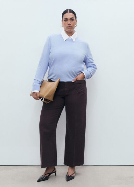 Fine-knit crew-neck sweater