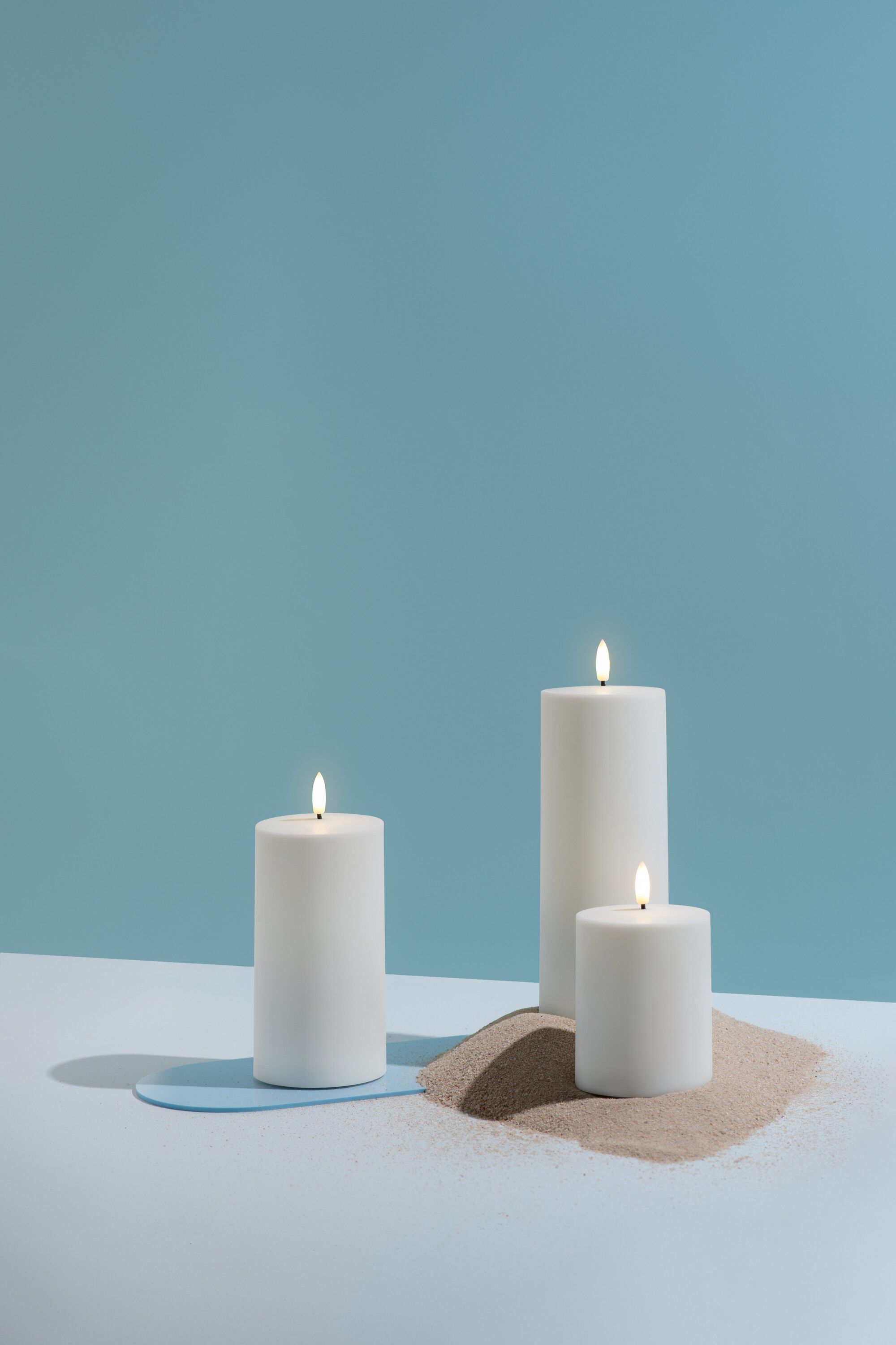 MM LED outdoor candle, White, 78x200 mm