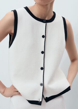 Knitted gilet with contrast detail