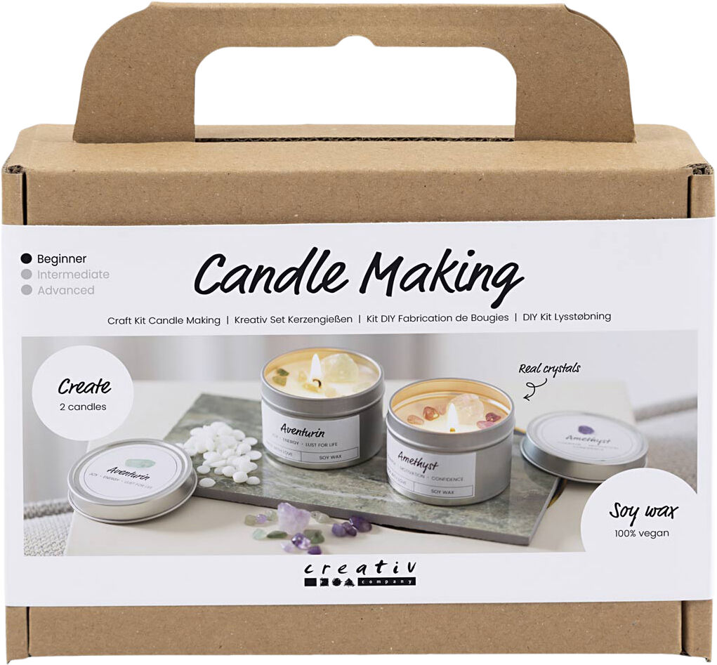 Mini DIY Kit Lysst&oslash;bning, Soyalys med aventurin og aventyst