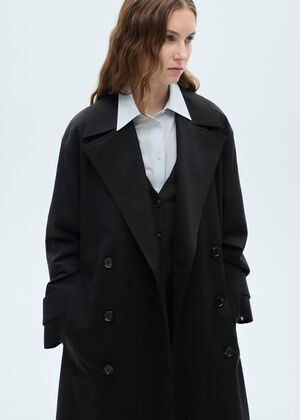 Long oversized double-breasted tren