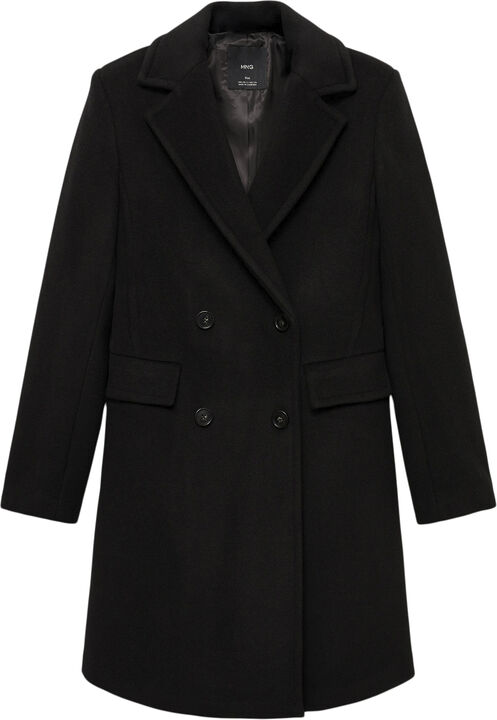 Double-breasted wool coat