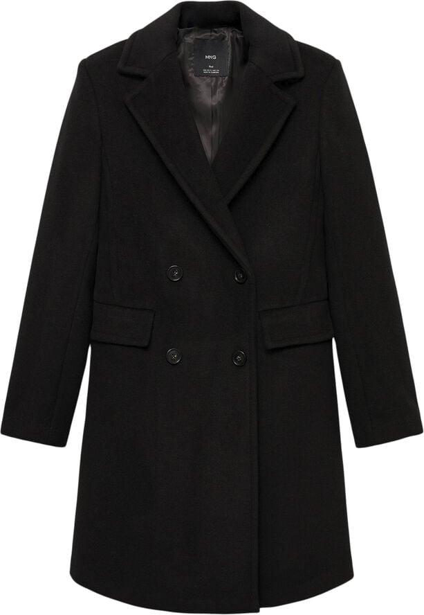 Double-breasted wool coat