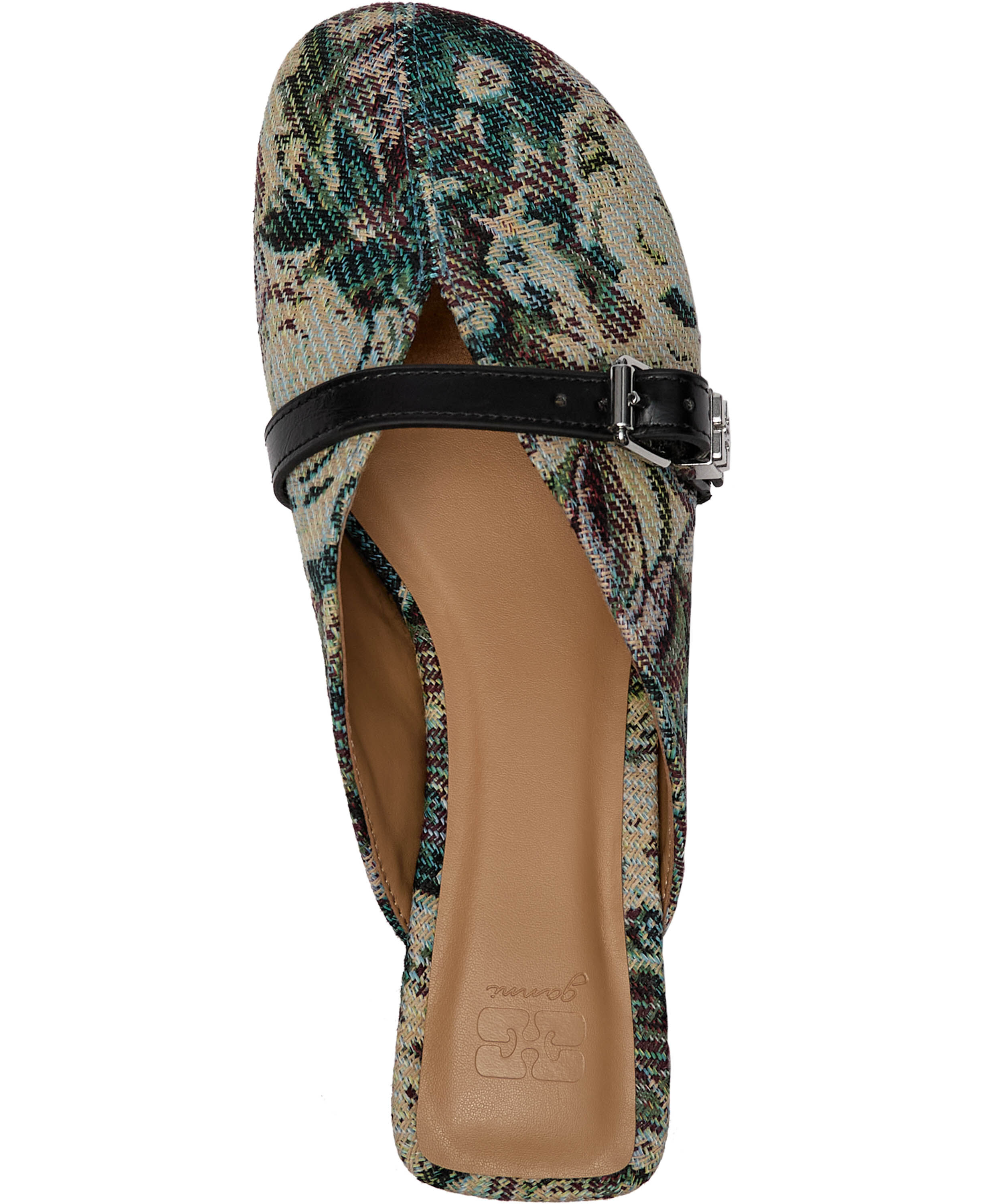 Sue Kitten Heel Mule Tapestry