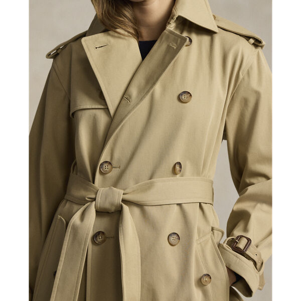 Double-Breasted Twill Trench Coat